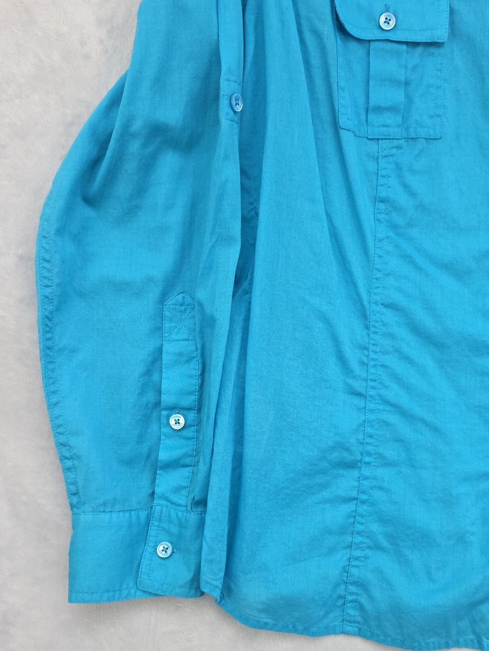 Tommy Bahama Turquoise Button-Up Shirt - Picture 2 of 9